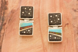 Calvin Begay Night Sky Sterling Silver Earrings